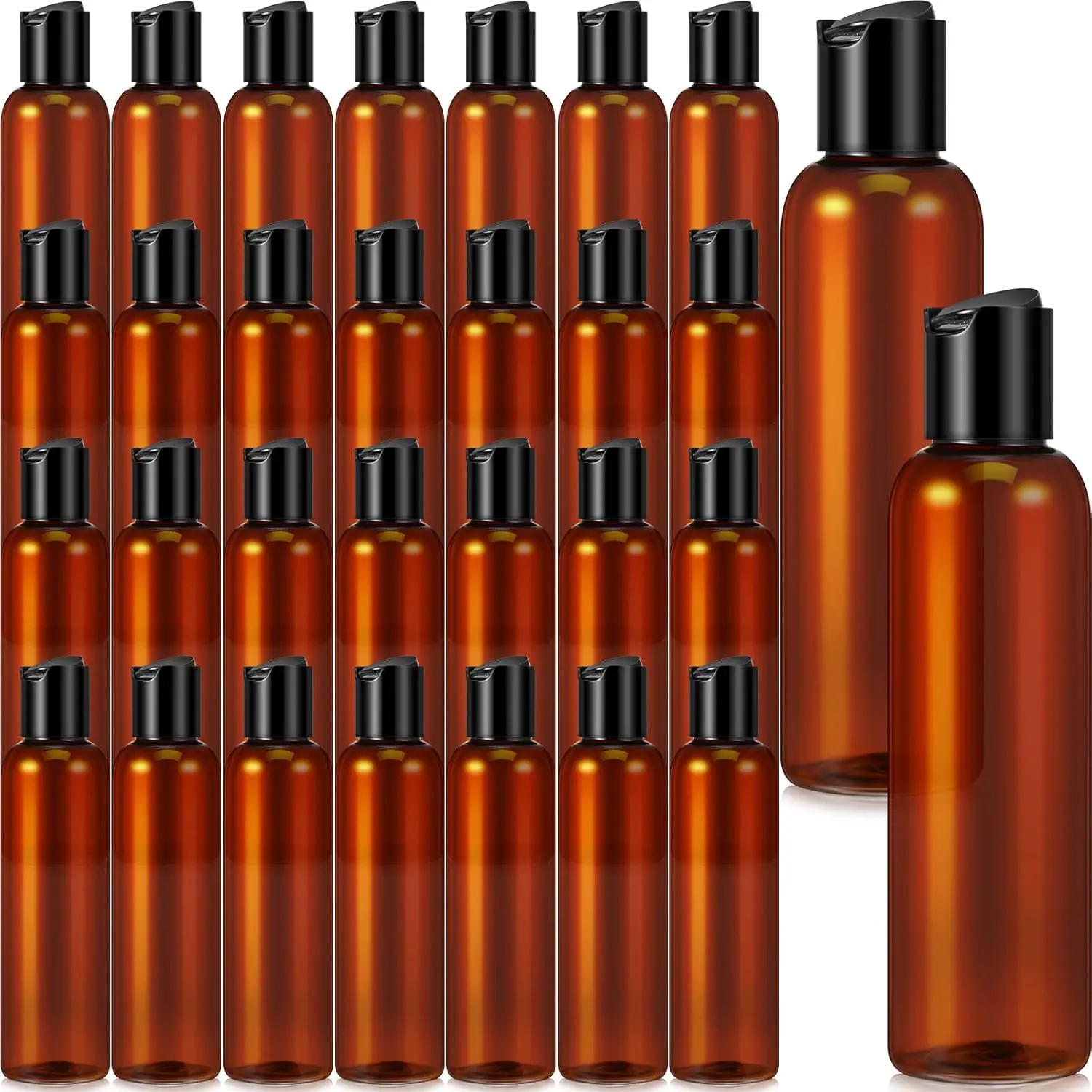 50 Stück Leere Flaschen, Plastik-Quetschflaschen mit Klappverschluss, Nachfüllbare Flaschen für Lotion, Flüssigseife, Conditioner, Cremes – Detail 1