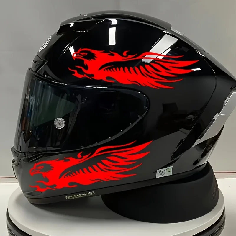 

2 шт./компл. наклейка на автомобиль с изображением пылающего орла и мотоцикла-водостойкая съемная наклейка-автомото внешний доминирующий воздушный стиль посещаемости