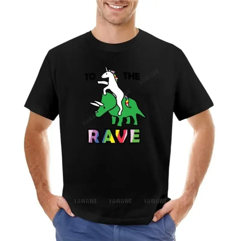 To The Rave! (Unicorn Riding Triceratops) T-Shirt plain t-shirt shirts graphic tees summer top funny t shirts for men