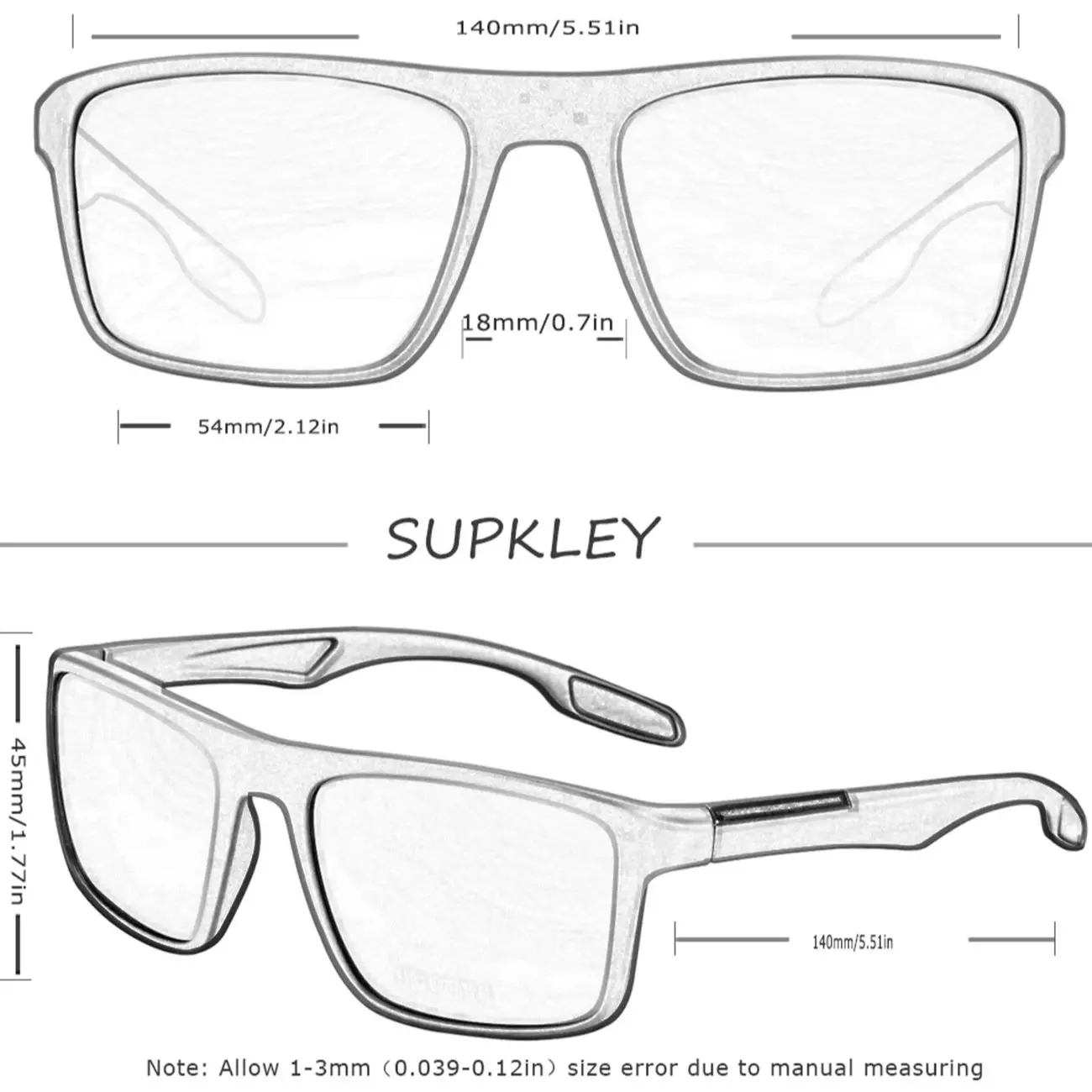 SUPKLEY  Sports Sunglasses Men Polarized Ultra Light Comfortable UV400 Cycling Sun Glasses Fishing Driving Hiking Eyewear