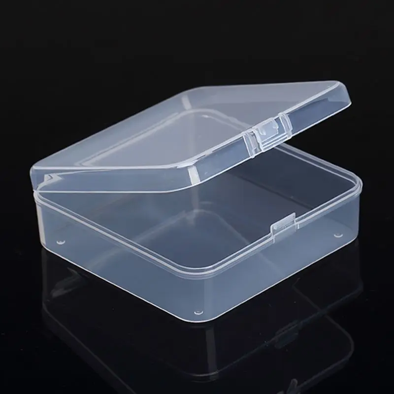 Mini contenitori di stoccaggio quadrati in plastica trasparente custodia per articoli vari custodia per Organizer con coperchio per pillole, erbe aromatiche, perline minuscole muslimate