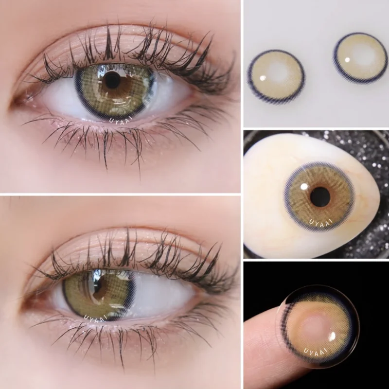 UYAAI 1 Paar farbige Kontaktlinsen für die Augen, Schönheit, gesunde, natürliche farbige Pupillen für Augen, Kontaktlinsen mit modischem Kontakt