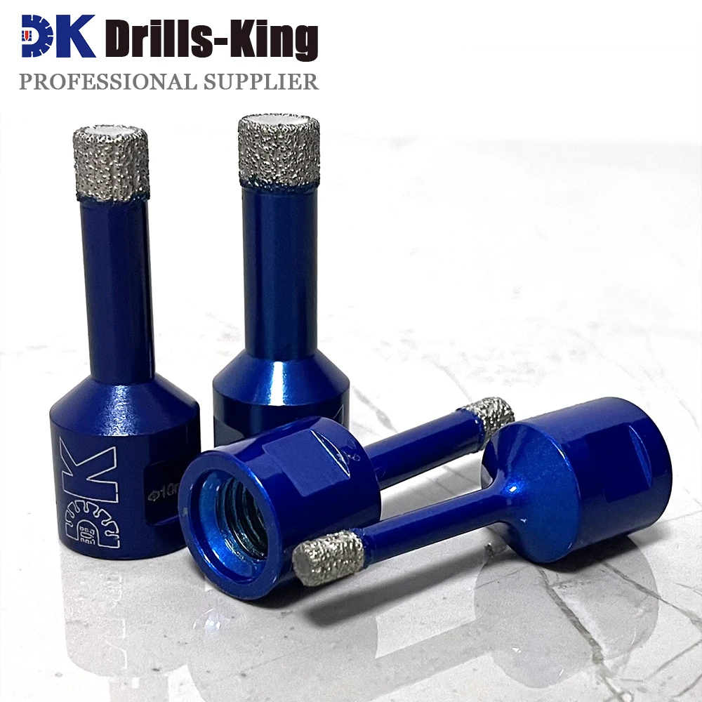 Drills-King Dry Diamond Hole Drill Bit for Porcelain Ceramic Tile Granite Marble 6/8/10/12mm Vacuum Brazed Drill Hole Saw Cutter