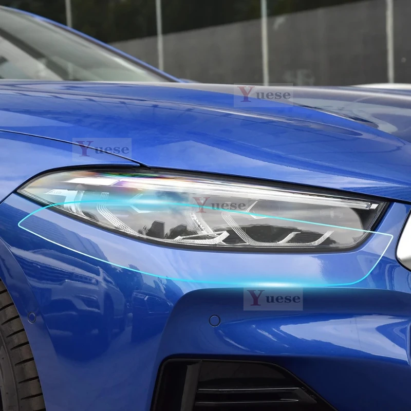 

Для BMW 8 серии m850i m840i 2022-2024 2 шт. защитная пленка для фар автомобиля прозрачная дымчатая черная наклейка из ТПУ