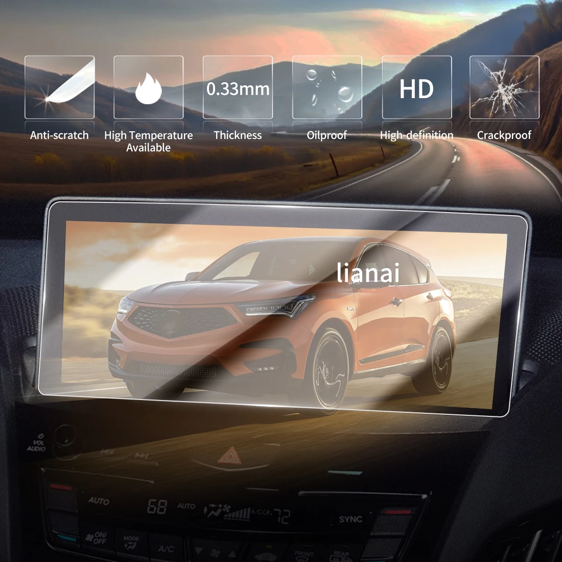Screen Protector for 2026 ACURA RDX Tempered Glass Navigator GPS display Video Car interior Stickers Vehicle Accessories supplie