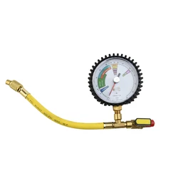 1/4 SAE Inch Connector Pressure Gauge HVAC System Nitrogen Pressure Test Air Conditioning Bench Tool For R134a R22 R407C R410A