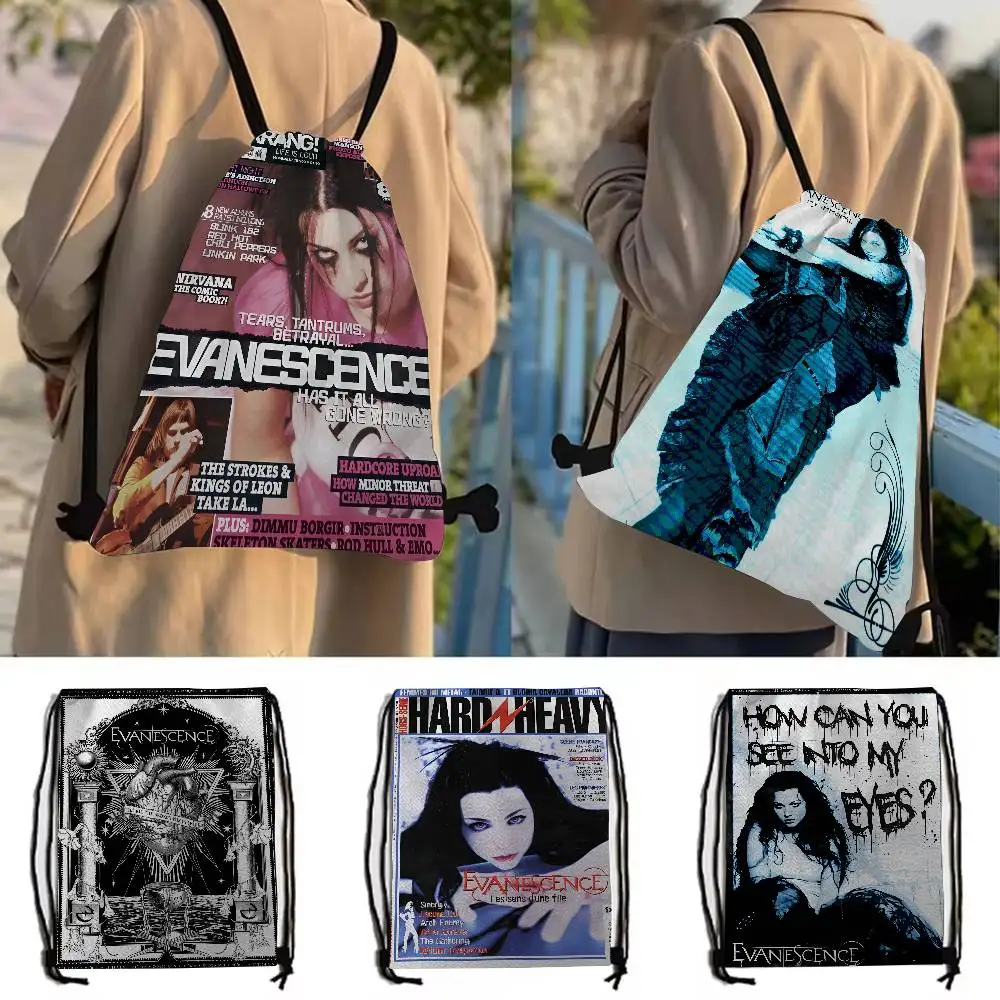 Evanescence Band Drawstring Backpack For Shoes Rucksack Shoulder Bags Gym Bag