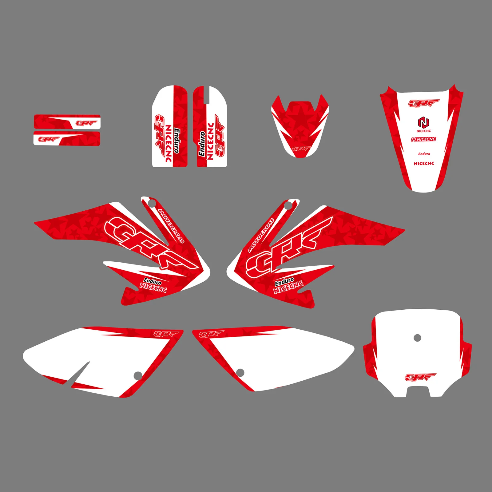 NiceCNC For Honda CRF70 2004-2012 CRF80 CRF100 2004-2010 CRF 70 80 100 Motocross Graphics Background Decals Stickers Customize