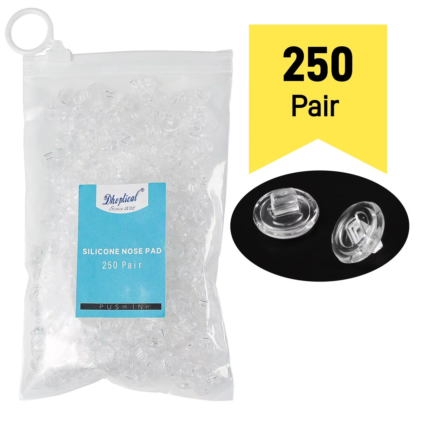 (500 Pcs) Eyewear Nose Pad Push in Slip-on Silicone Soft Circular Desigh  Different Size by Dhoptical CY014