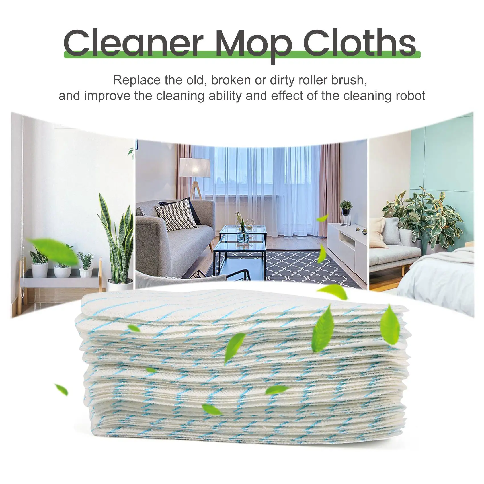 Rag forte descartável para aspirador de pó, moping pads, peças de reposição, Ecovacs Deebot Ozmo T8 Aivi T8 MAX, 50pcs