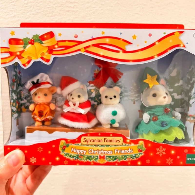 

Новая оригинальная серия кукол Sylvanian Families, фигурки Kawaii, кукла, Рождественский набор, милые украшения, Рождественский подарок, игрушки для детей