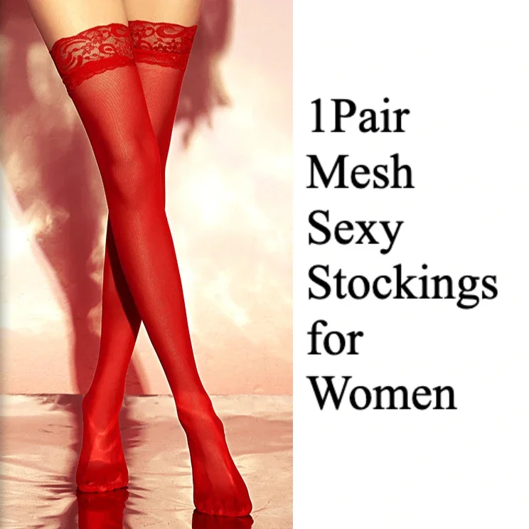 

Christmas Stockings Solid Color Sheer Long Socks Fall Underwear Costumes Lace Transparent Hosiery Sexy Stockings for Women