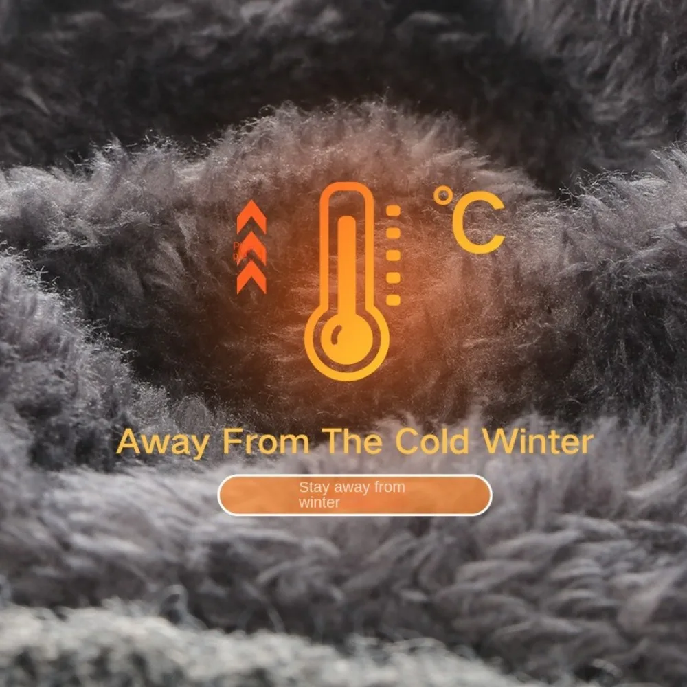 

New Thickening Knitted Hats Windproof Woolen Caps Ear Protectors Beanie Hats Outdoor