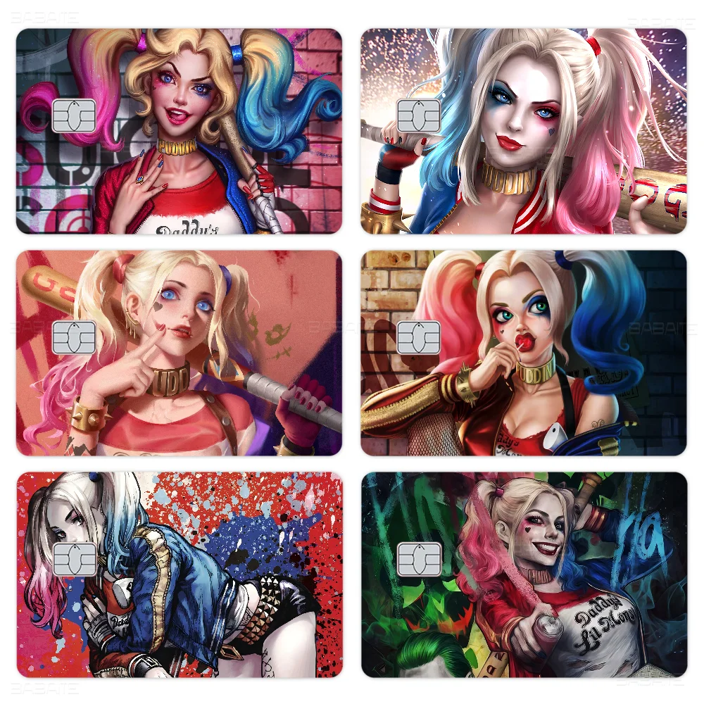 H-Harley Q-Quinn 100% رائجة البيع أمين الائتمان الخصم البنك بطاقة حافلة بطاقة فيلم الجلد ملصق