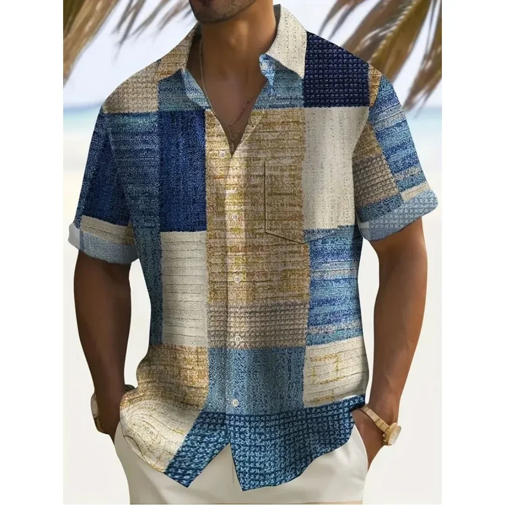 

Men's short sleeved shirt, Hawaiian shirt, breathable, loose, casual, fashionable, summer