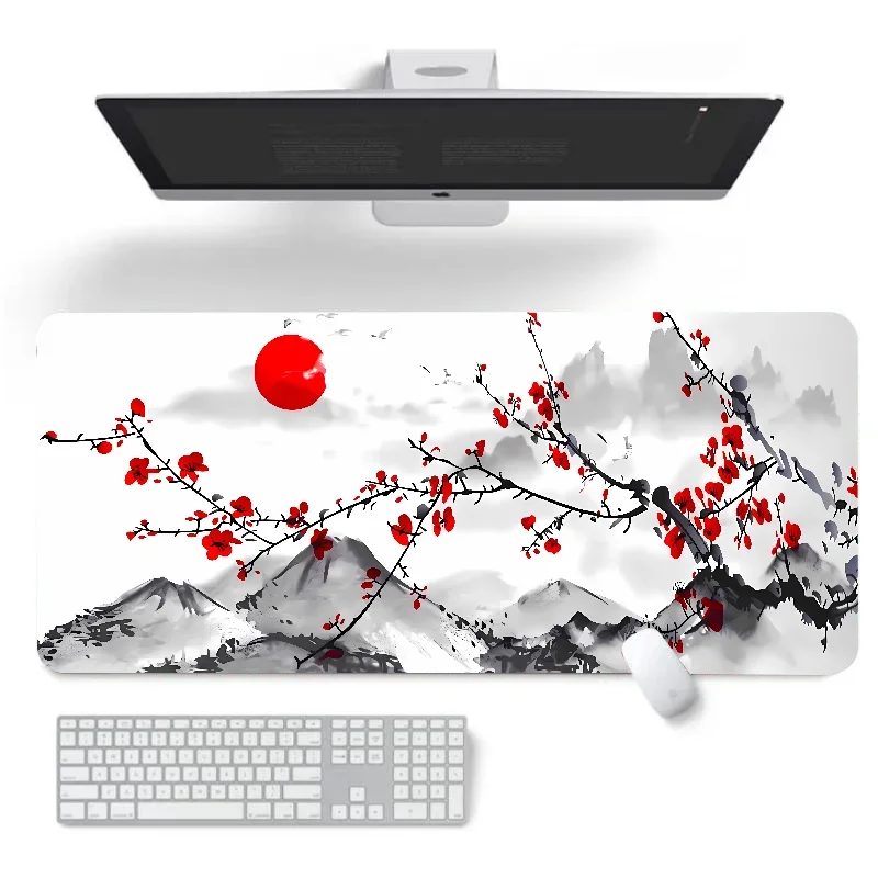 Mouse Pad Gaming Accessories Cherry Blossoms Mousepad Gamer Cabinet Desk Mat Pc Setup Accessories Keyboard Extended Offices XXL image 2