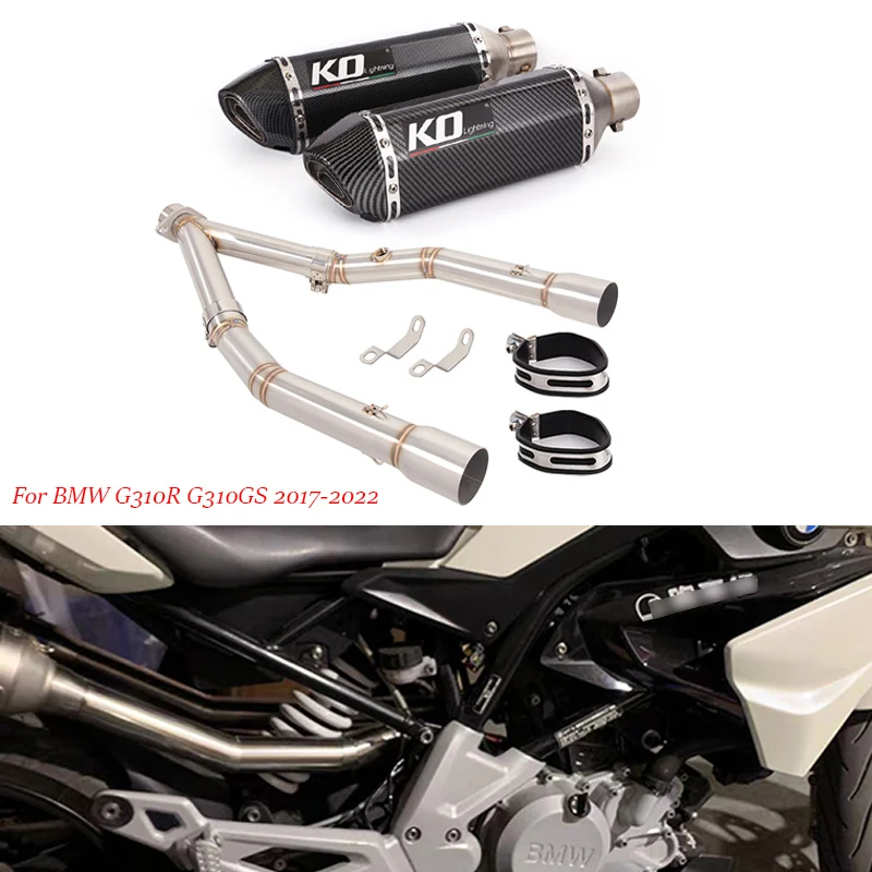 

For BMW G310R G310GS 2017-2023 Exhaust System Front Link Pipe Stainless Steel Muffler Vent Tip With DB Killer 310mm Slip On