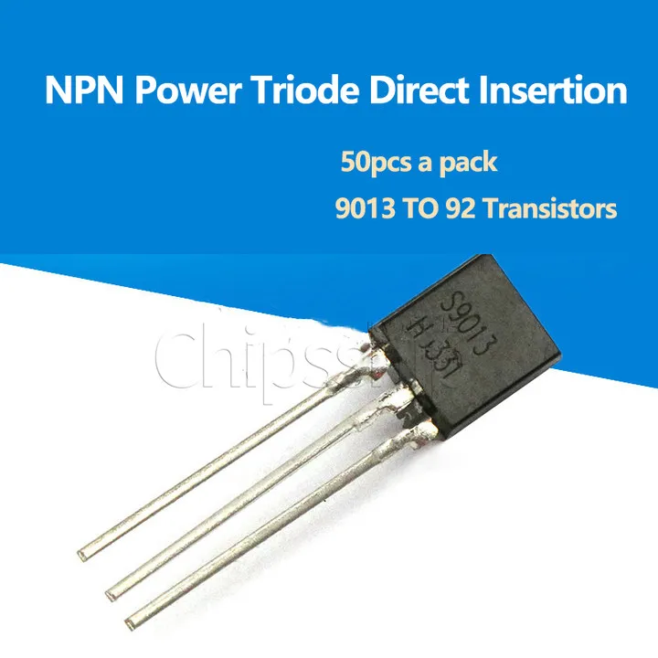 Transistor en ligne S9013 NPN Power Triode 9013 TO-92, 50 pièces