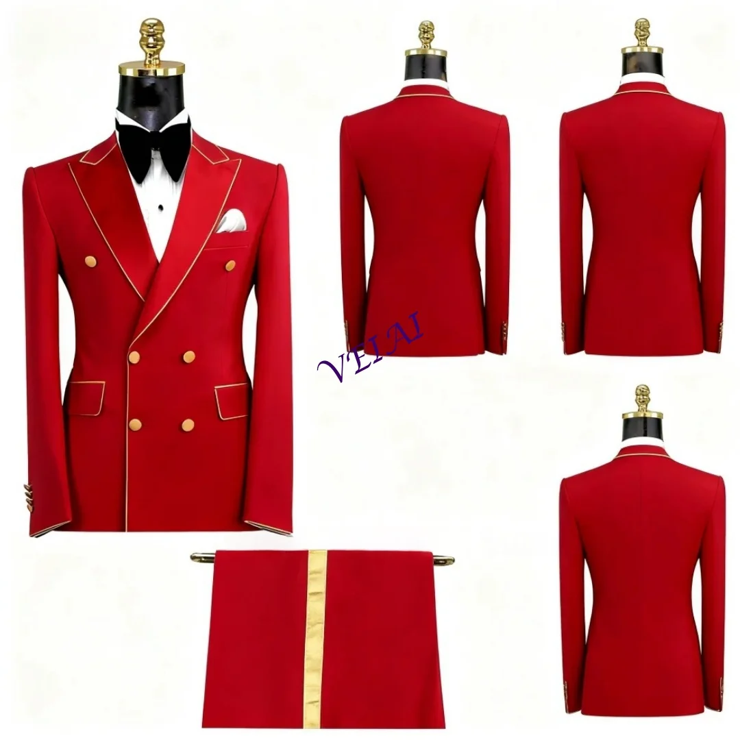 

Мужской двубортный костюм-смокинг на заказ, приталенный, с заостренными лацканами, однотонный, цвет хаки, для гостей на свадьбу, 2 предмета