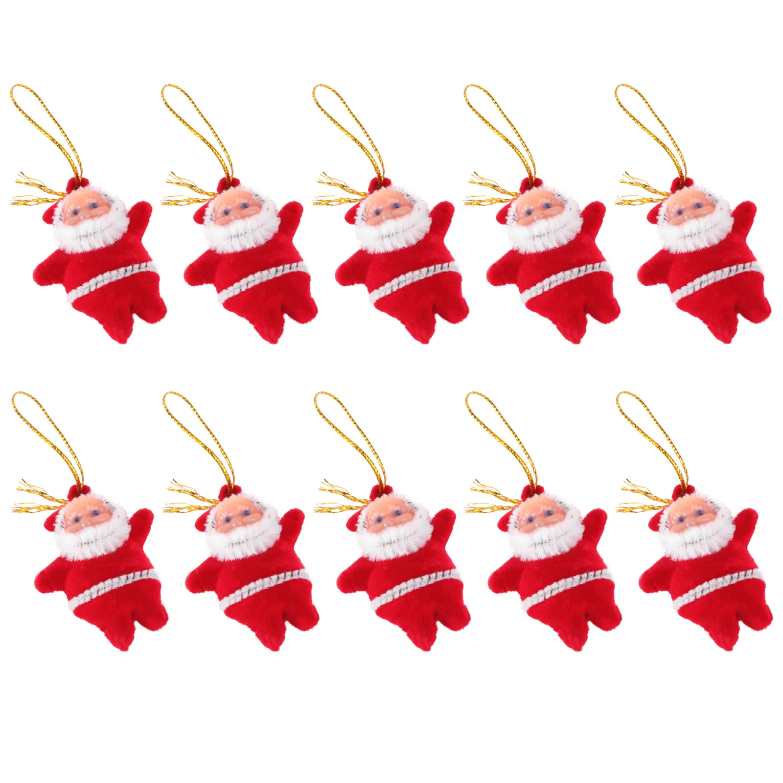 

50pcs Mini Claus Cloth Ornaments 1.97x1.38inch Red Santa Claus Ornaments Cute Pendant for Christmas Tree Home Decorations