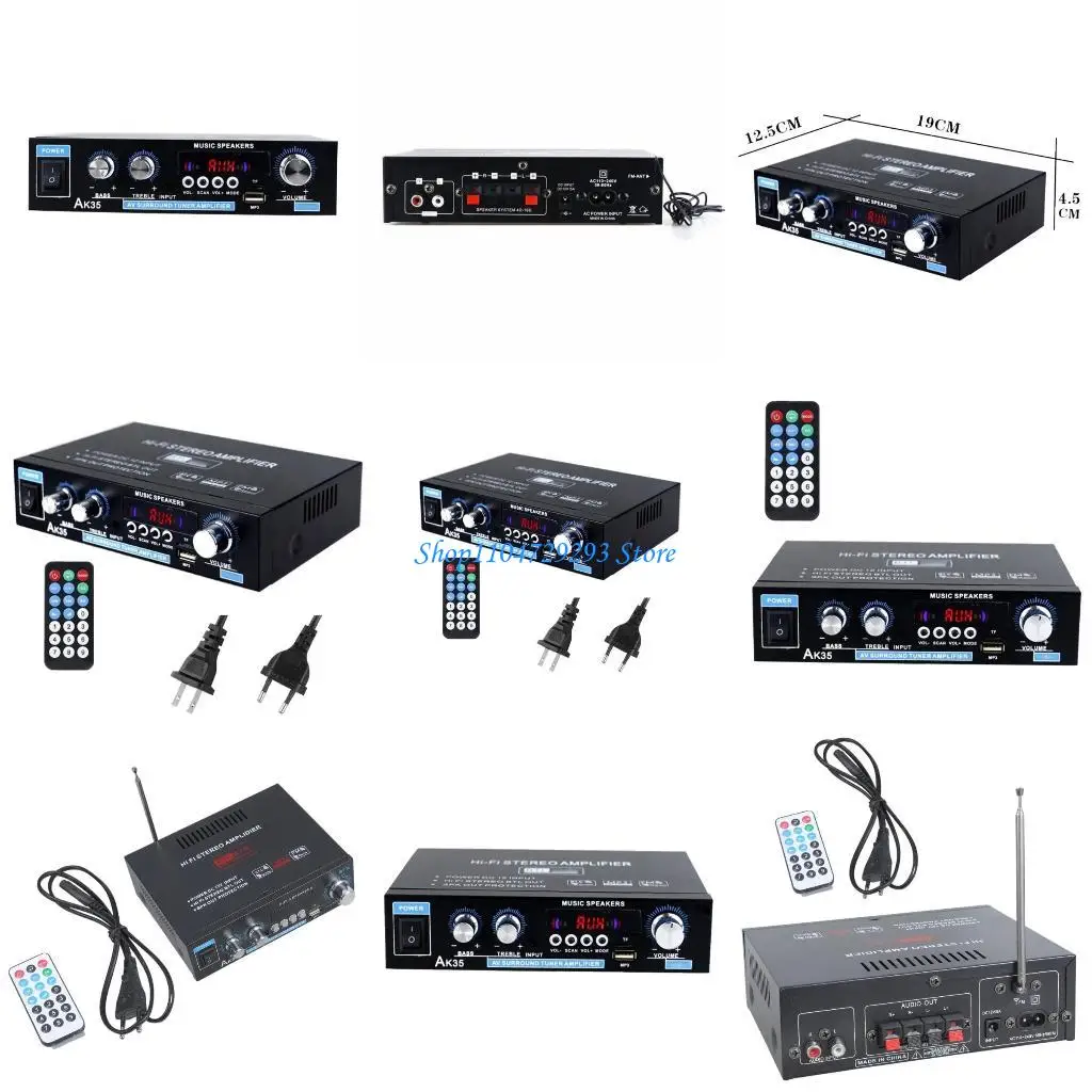 

Y2GD Surround Sound Home Car Amplifiers Bluetooth5.0 FM HiFi Digital Amplifier Stereo