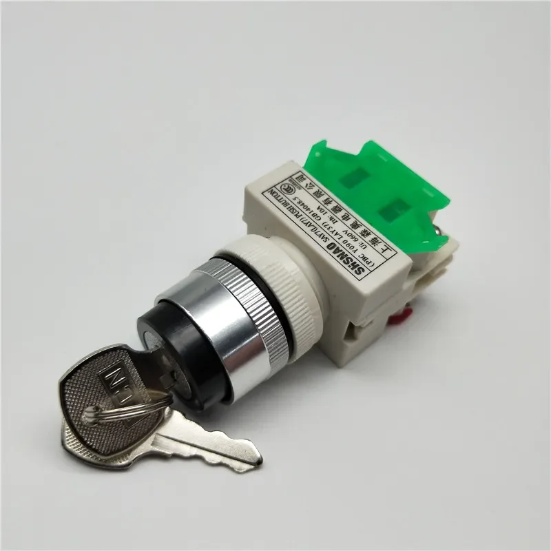LAY37-11Y2/LAY37-20Y3 Key Rotary Switch 2/3 Position Push Button Switch 1NO1NC Latching Self-locking Key Button