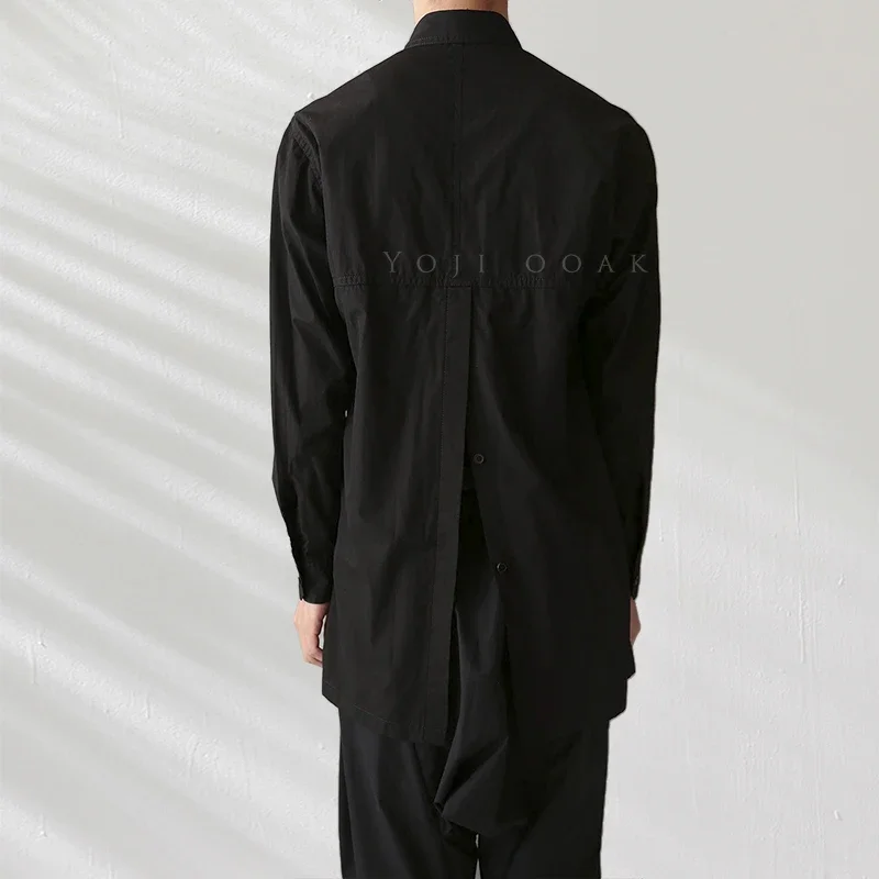 قميص YOJI OOAK من القطن البوبلين مع فتحة خلفية وقميص بوبلين قطني أصلي بأكمام طويلة وطية صدر السترة #2