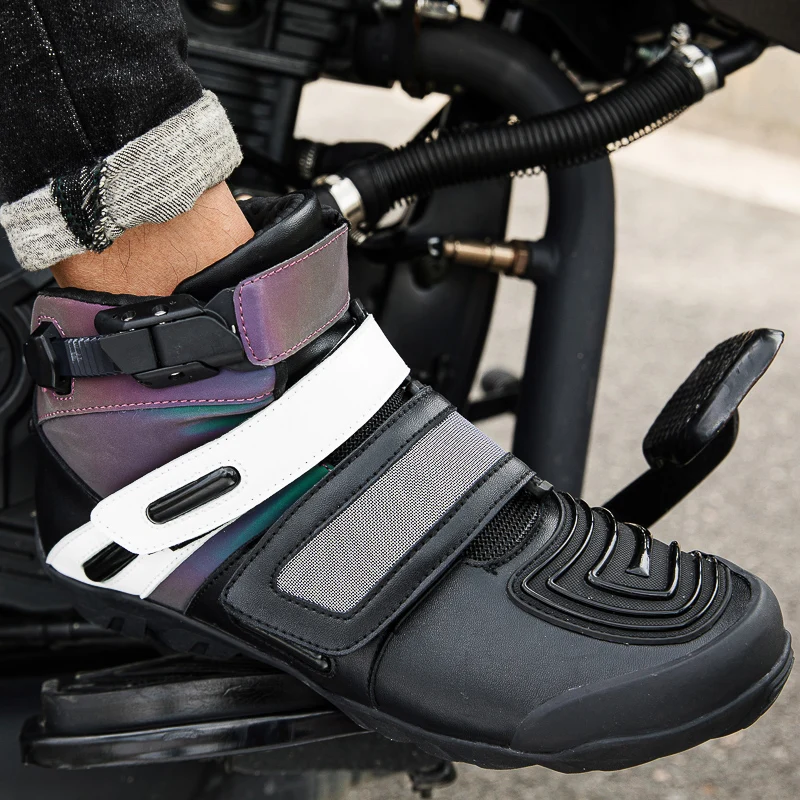 

Motorcycle protective riding boot men four season anti slip breathable off-road racing short boot travel equipment cycling shoes