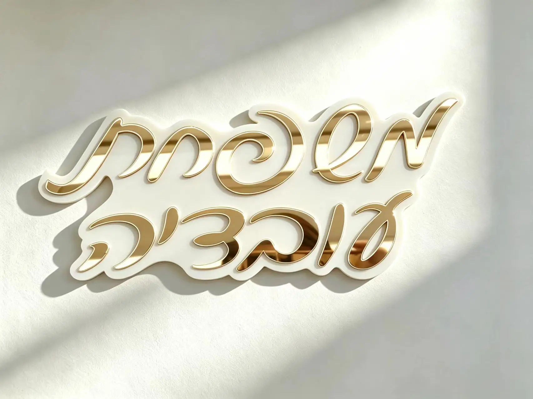 Personalized Hebrew Custom Name Sign, 3D Acrylic Door Plaque, Mirror Metallic Letter Wall Address Sign for Home Decor view 4