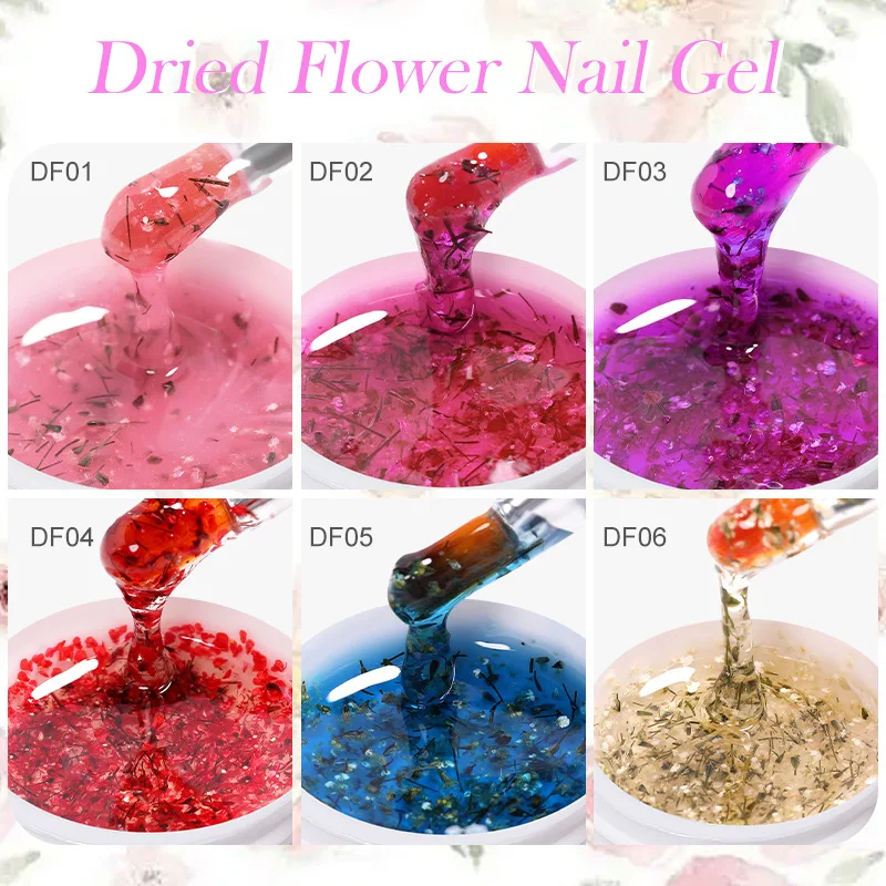 Gel de esmalte de flor seca, Gel UV, Floral Natural, DIY Nail Art, Semi Permanente, Soak Off, Vernizes de pintura, 8ml