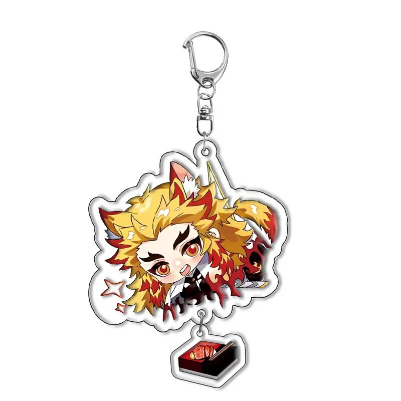 Anime Demon Slayer 6cm 2D Acrylic Keychain Pendant Cartoon Bag Hanger Student Key Holder Enthusiast Boys Girls Gift view 5