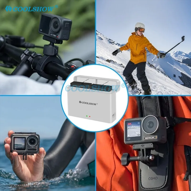 Batería de 1800mah para DJI Osmo Action 3 Action 4, cargador de batería, cámara de acción para baterías Osmo Action4 Action3