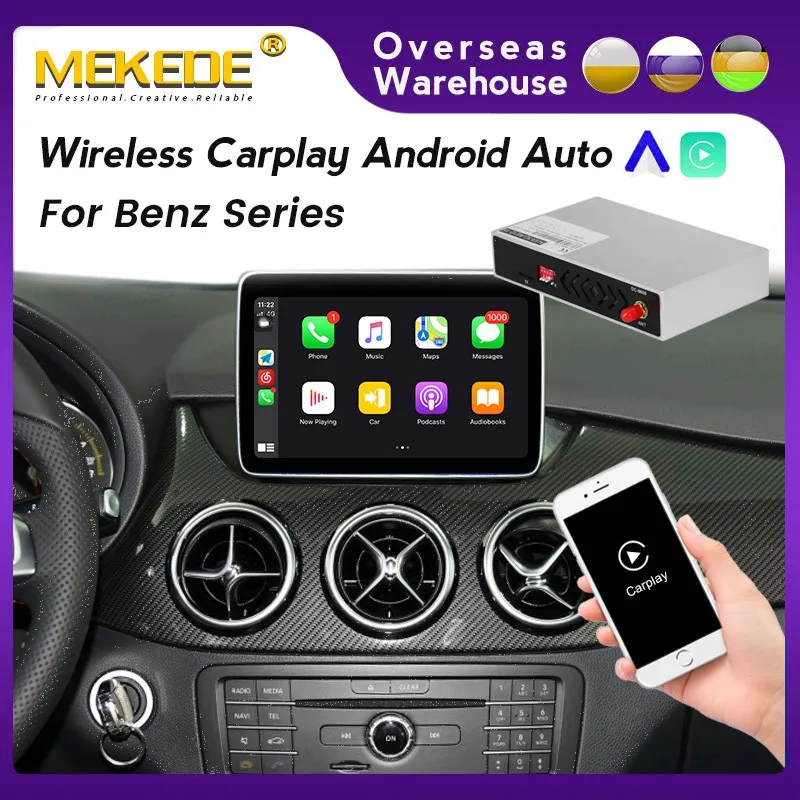 MEKEDE Wireless CarPlay Android Auto CarPlay Multimedia Box per Mercedes Benz Classe E W212 E200 E300 E400 E500 2009-2015