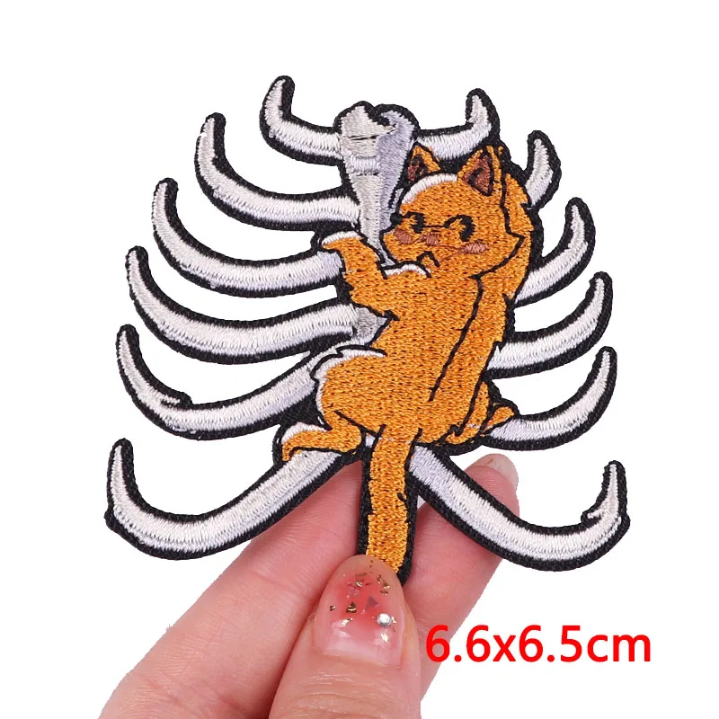 Cartoon Animals Patches For Clothing Thermoadhesive Patches For Clothes Cat Paw Frog Patch Iron on Embroidery Patch Applique DIY