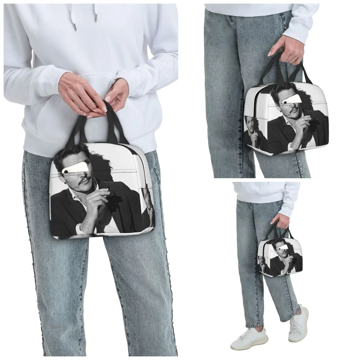 Pedro Pascal Sacred Heart Insulated Lunch Bag for Kids School Cooler Thermal Food Box Tote Leakproof Lunch Boxes Container