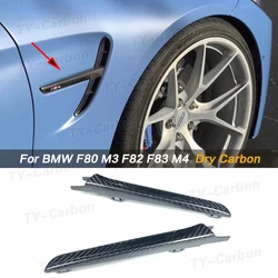 For BMW M3 F80 M4 F82 F83 14-20 Replacement Real Dry Carbon Fiber Side Fender Air Vent Flow Trim Car Retrofitting Accessories