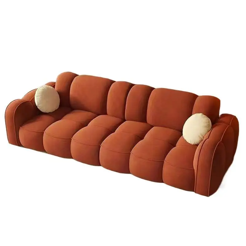 French durable retro color matching cream sofa living room green sofa small apartment light luxury ins style