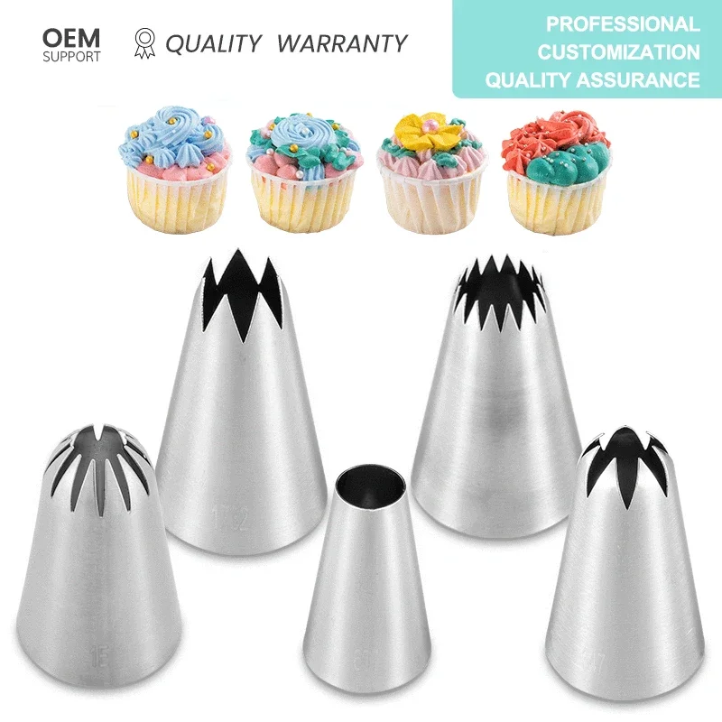 31pcs Stainless Steel  Tulip Icing Piping Nozzles Pastry Cream Tips Russian Pastry Nozzles Confectionery Tool Baking Pastry Bag