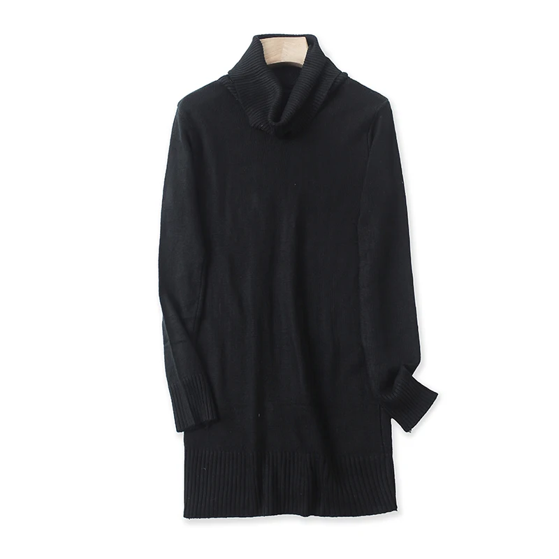 เสื้อไหมพรมถักทรงยาว คอสูง ทรงเข้ารูป สำหรับฤดูใบไม้ร่วงและฤดูหนาว รุ่นใหม่ล่าสุด เสื้อสเวตเตอร์ผู้หญิง สไตล์เรียบง่าย ใส่ได้หลากหลาย ลาย Love And Peace