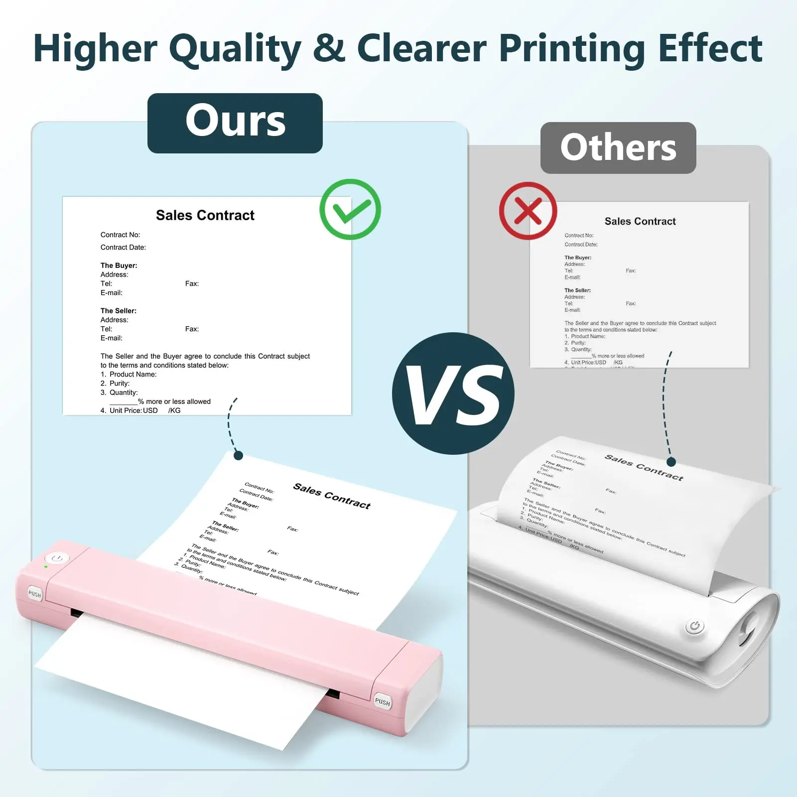 US Letter Thermal Paper 8.5x11 Compatible with M08F-Letter Printer HPRT MT800/MT800Q and Brother PJ762/PJ763MFi Portable Printer