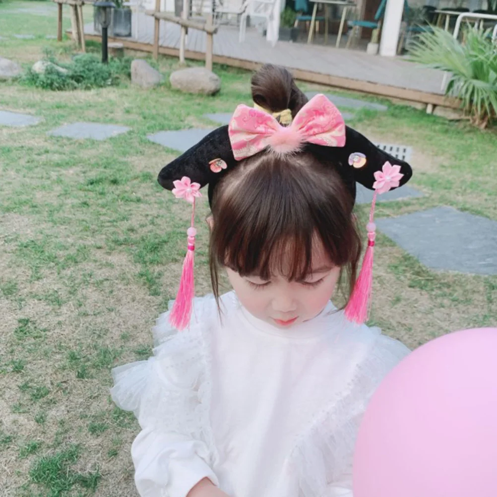 

1pc Flower Tassel Headband Kids Chinese Theme Girls Headdress Hair Accessories Practical Daily Stage Birthday Photo