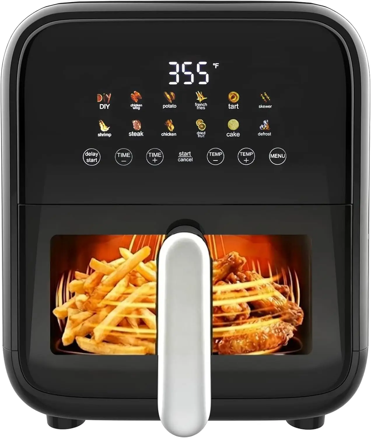 

12-in-1 Digital Air Fryer 7.5 Qt with Visible Window, Nonstick Basket, Dishwasher-Safe