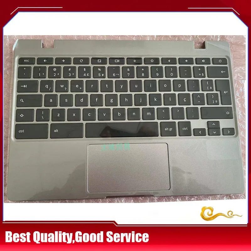 YUEBEISHENT     New/org for Samsung Chromebook4 XE310XBA Palmrest Brazil Spainish keyboard upper cover Touchpad BA61-03989A