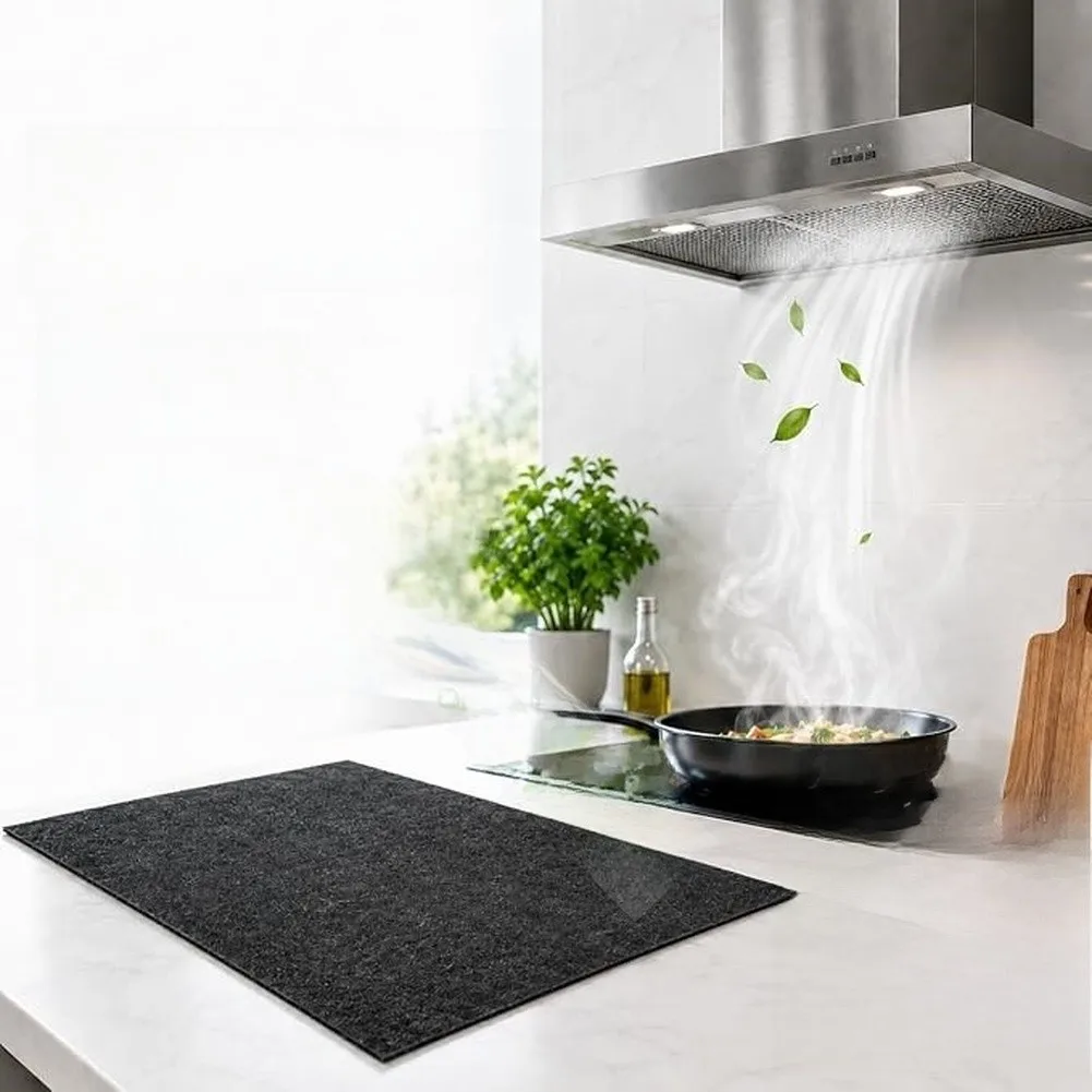 2Pcs Activated Carbon Filter Cotton 40x100cm Cuttable Range Hood Filter Sheet For Kitchen Cooker Hood Oil Absorbing