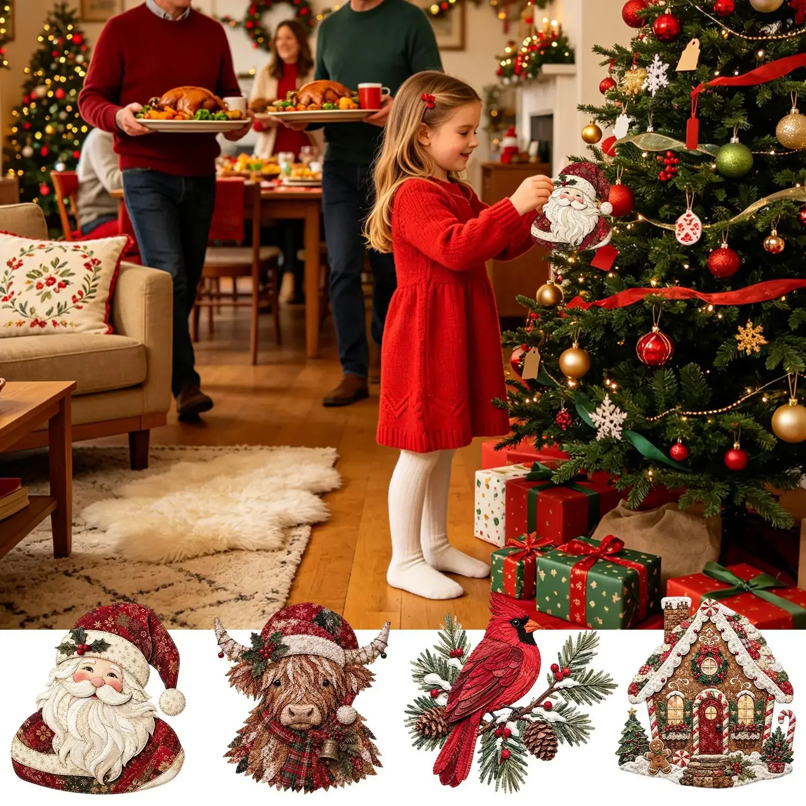 Christmas Fabric DIY Decor Kit Interactive Creative DIY Sewing Set Christmas Sewing Kit For Women Men Beginners Home Indoor Wall