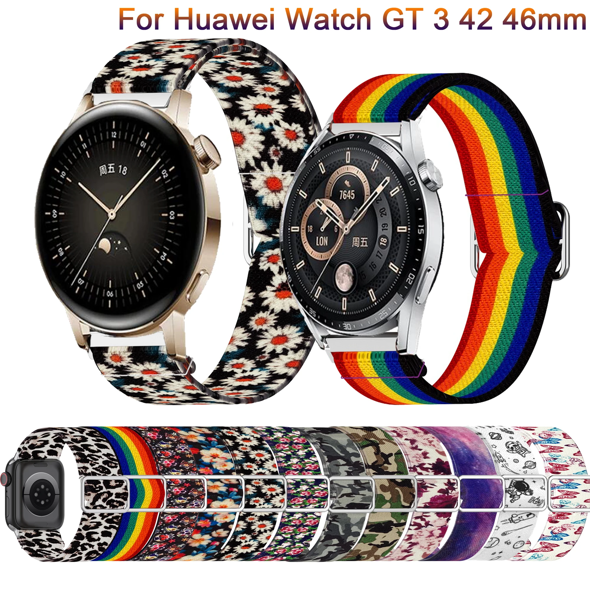 

Ремешок нейлоновый для Huawei Watch GT3 GT 3 GT2 2 42 мм 46 мм, нейлоновый браслет для наручных часов Huawei Honor Magic