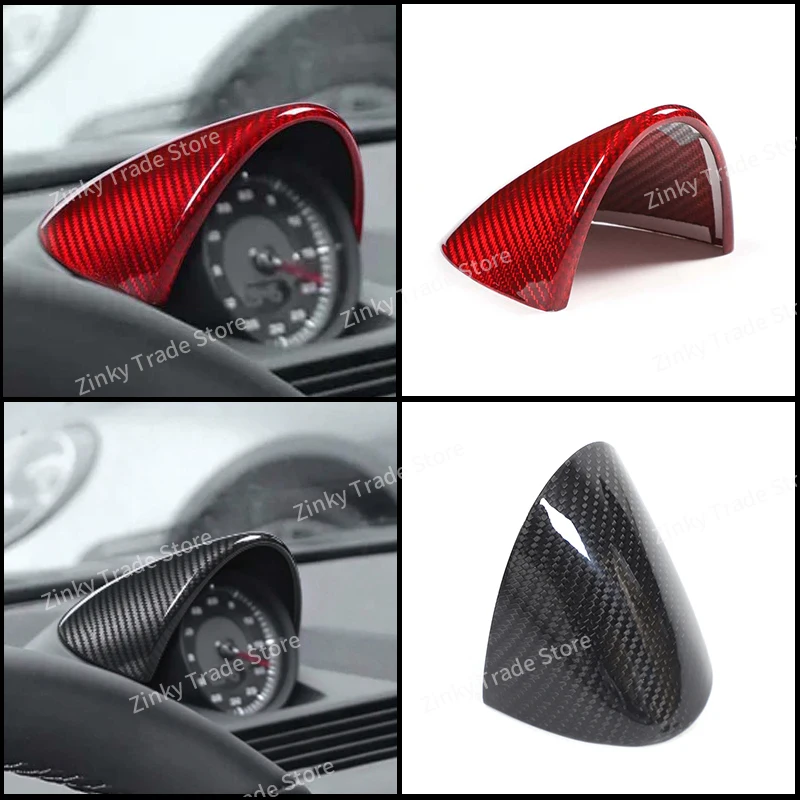 For Porsche Panamera 971 2017-2023 1Pc Real Dry Carbon Fiber Dashboard Clock Panel Cover Trim Interior Overlay