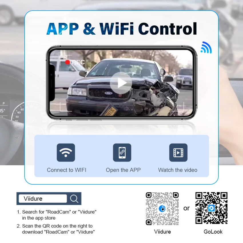 HESHECAM OEM Style 4K UHD Dash Cam for VW Passat B8 2016-2023, Car DVR with WiFi APP Control, Plug & Play No Wires, Wide Angle - Image 5