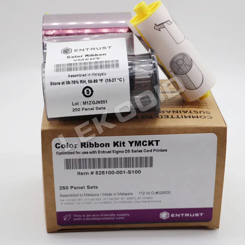 

Datacard Entrust 525100-004 YMCKT Ribbon 525100-001-S100 Card Printer Compatible with Entrust DS1 and DS2 for ID Card Printers