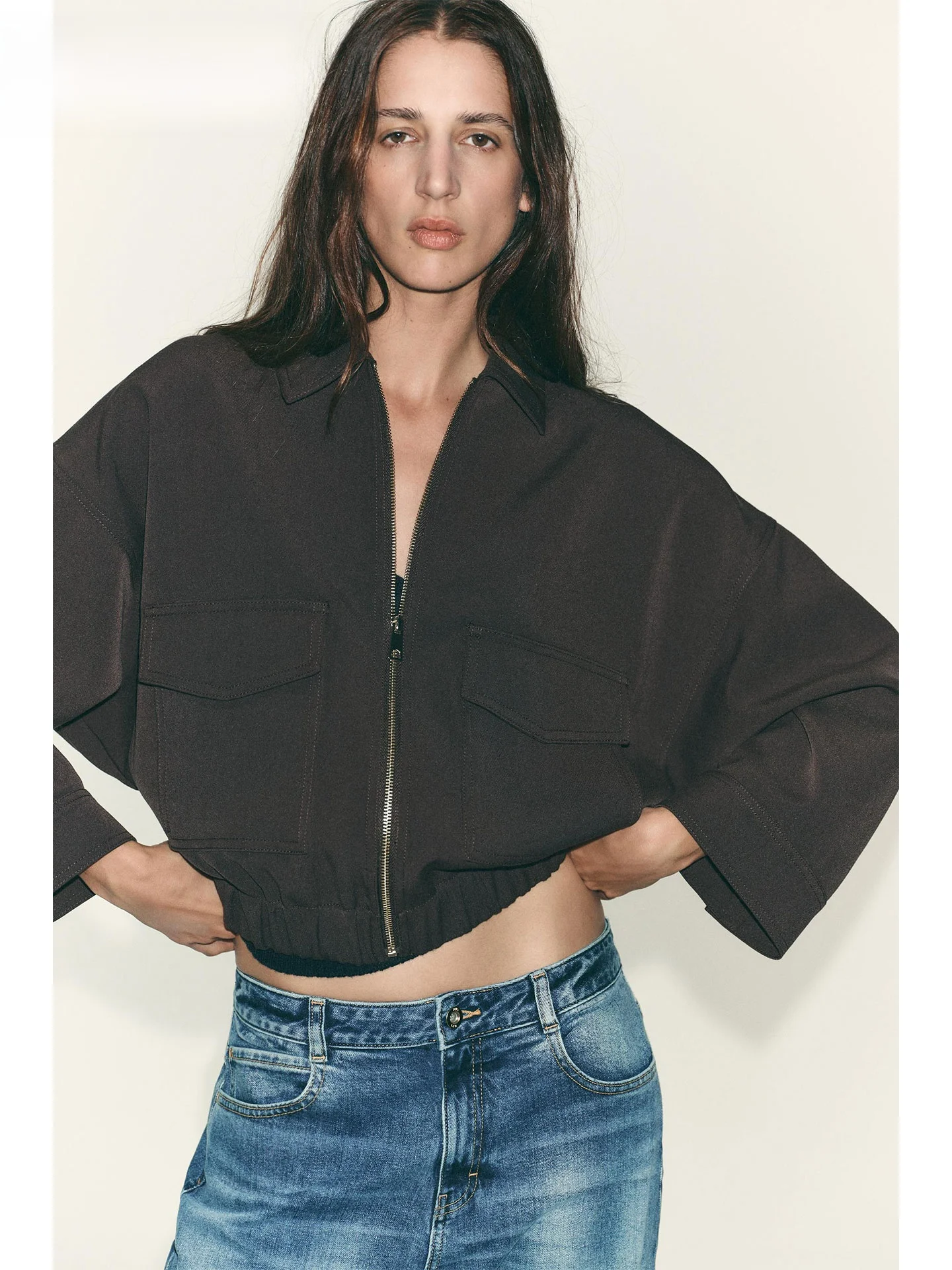 

ZAPRHA, осень 2021, женское повседневное свободное длинное пальто-свек с воротником-стойкой, повседневная женская верхняя одежда Sle Faion